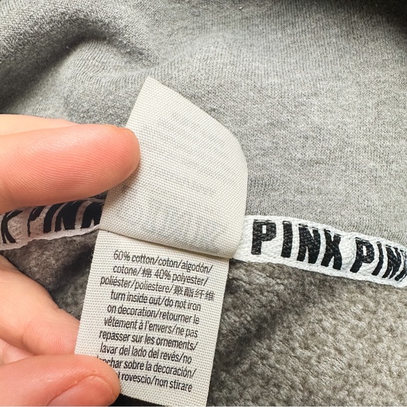 PINK VS Colorblock Cowlneck Sweatshirt Pastel Yellow, Gray, Blk & White - Picture 8 of 8